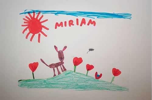 Due disegni realizzati dai bambini in ospedale